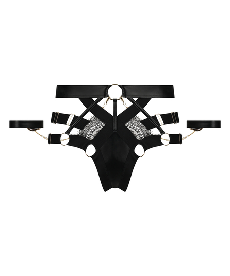 Slip brésilien jambe haute Faye, Noir