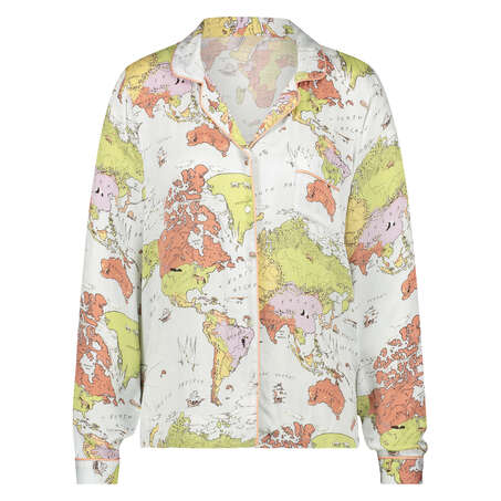 Veste de pyjama manches longues, Bleu