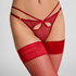 Bas Autofixants Fishnet, Rouge