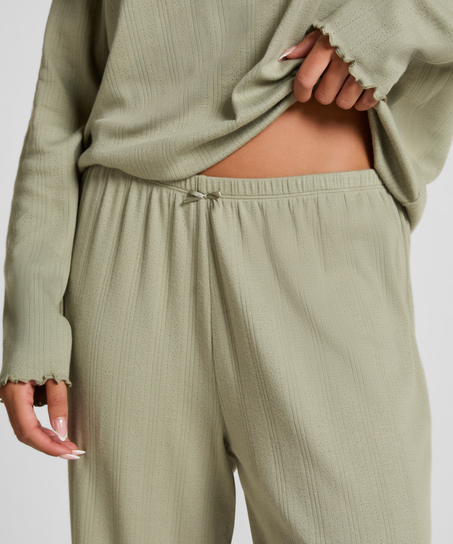 Pyjama Pant Loose Pointelle, Vert