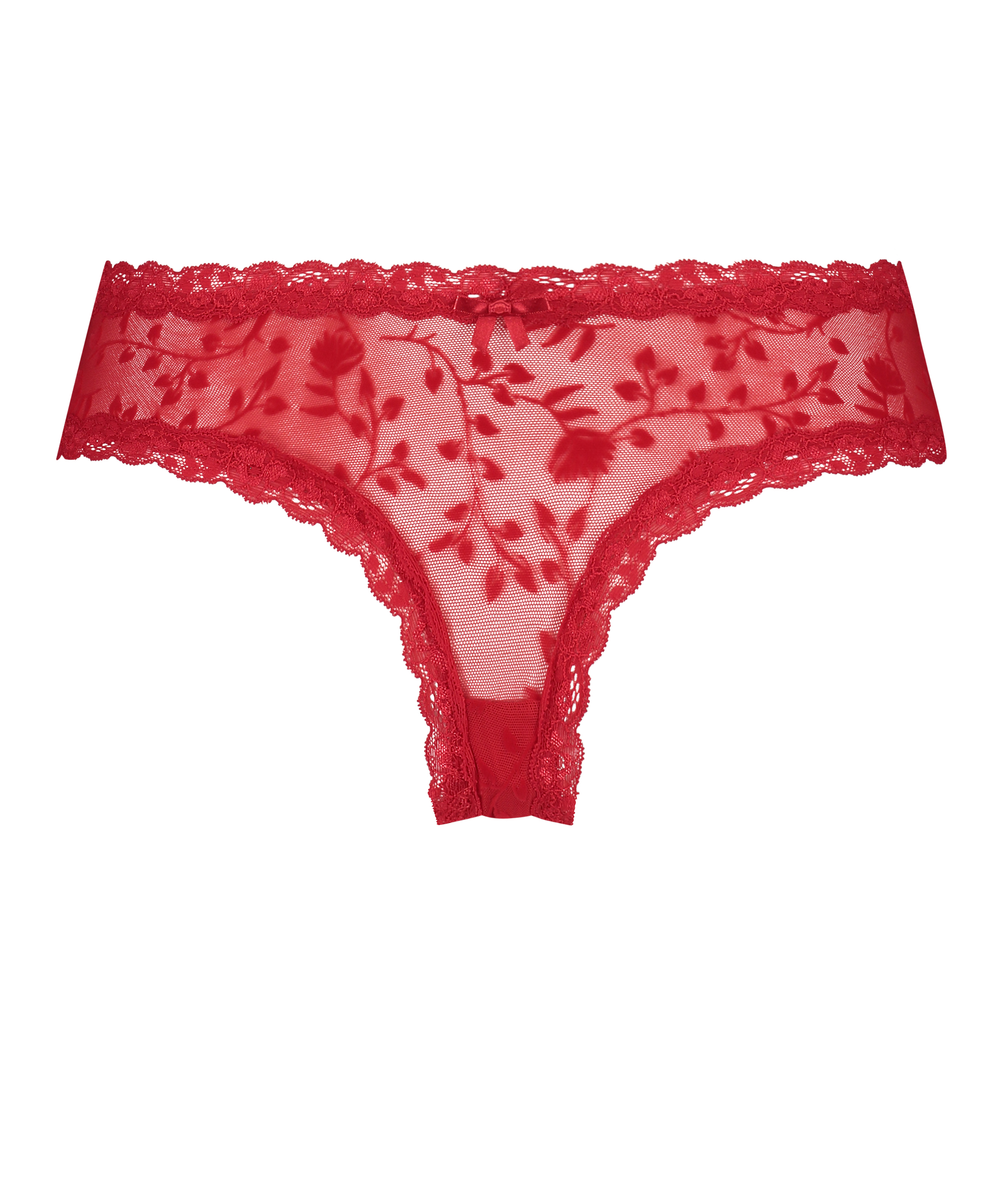 Slip brésilien V-shape mesh, Rouge, main