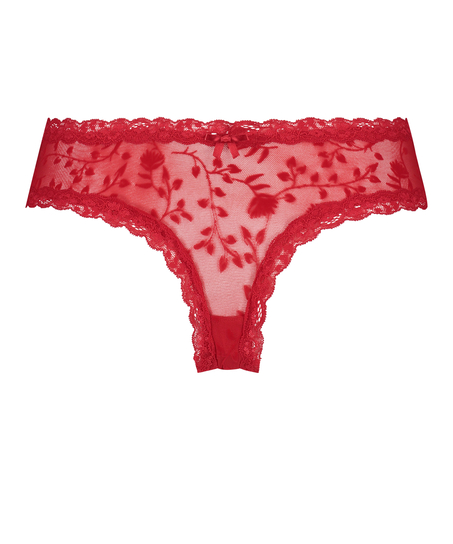 Slip brésilien V-shape mesh, Rouge