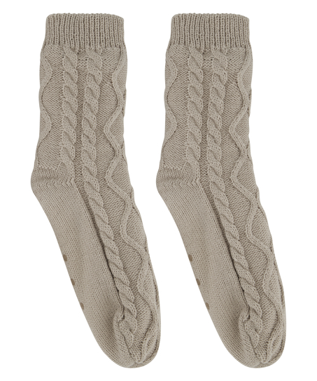 1 paire de chaussettes tricotées, Beige