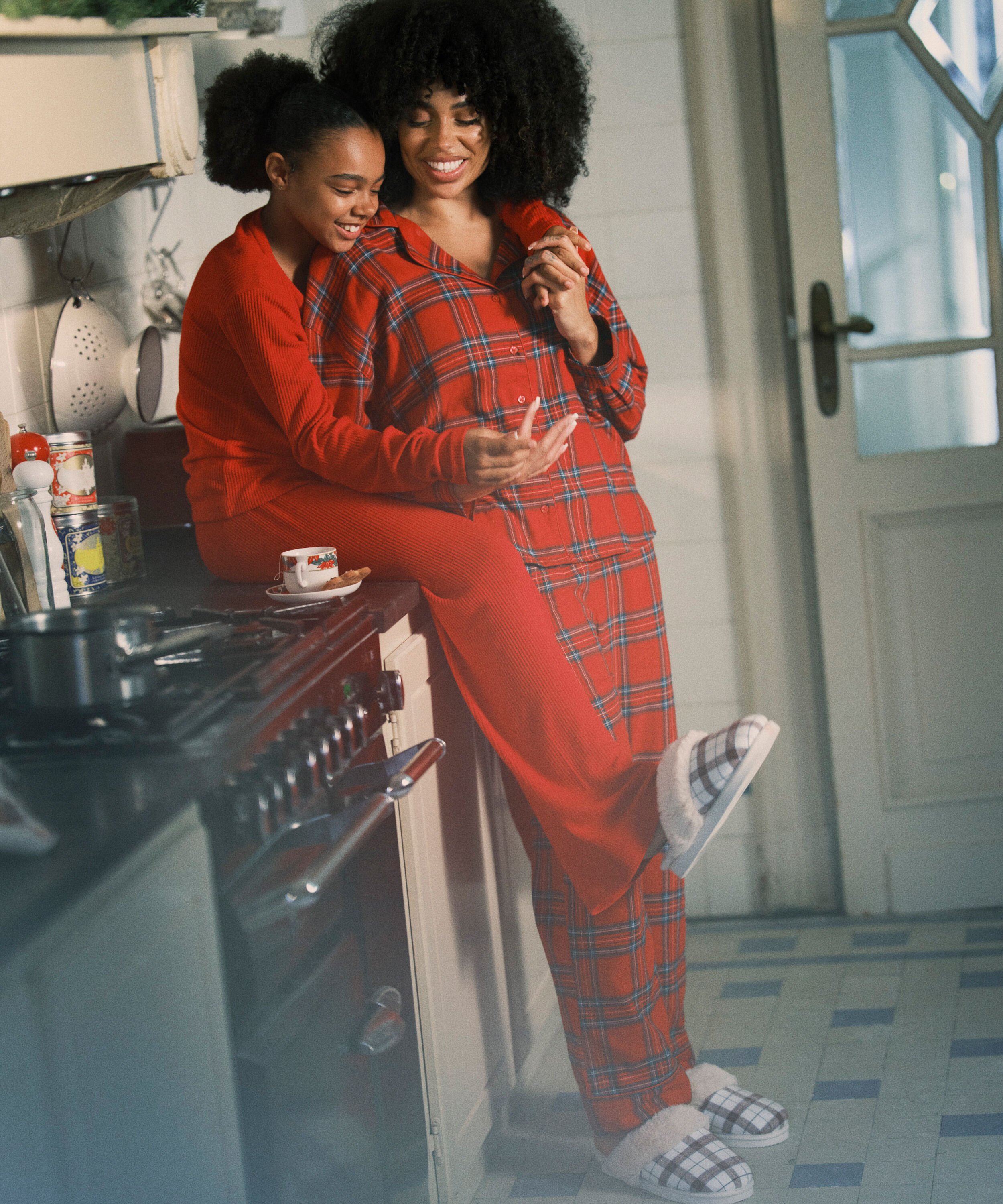 Pantalon Brushed Jersey, Rouge