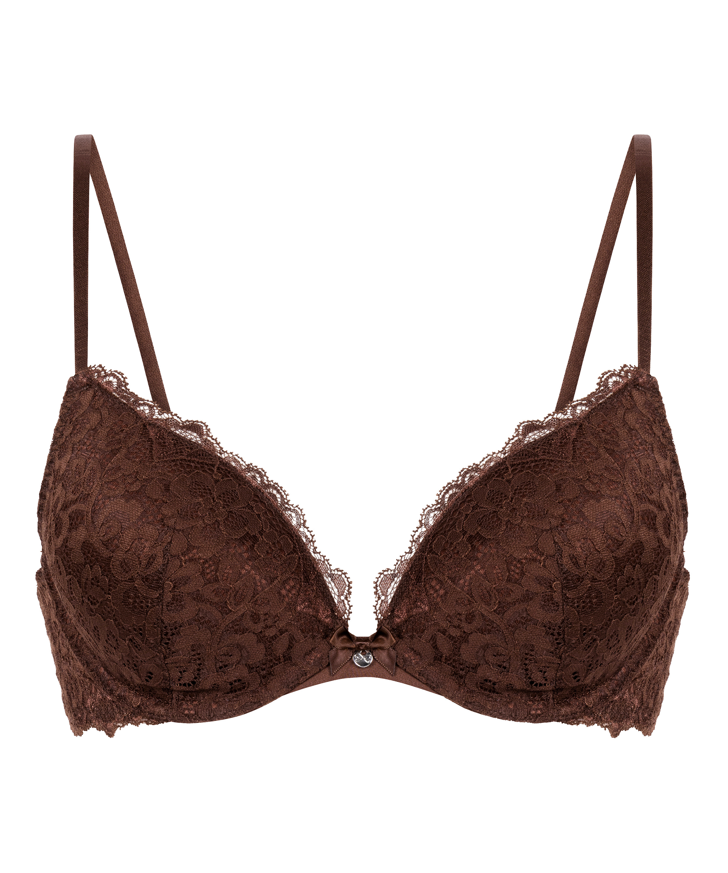Soutien-gorge &agrave; armatures pr&eacute;form&eacute; push-up Marine, Marron, main