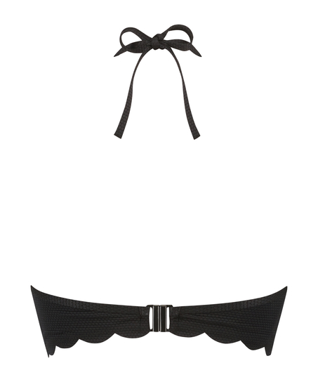 Haut de bikini à armatures à effet push-up préformé Scallop Taille A - E, Noir