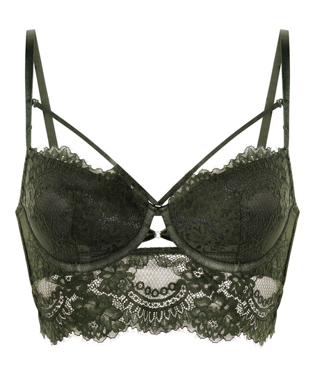 Soutien-gorge à armatures rembourré longline Amara, Vert