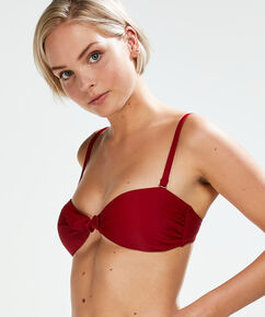 Haut de bikini bandeau pr&eacute;form&eacute; Pagoda, Rouge