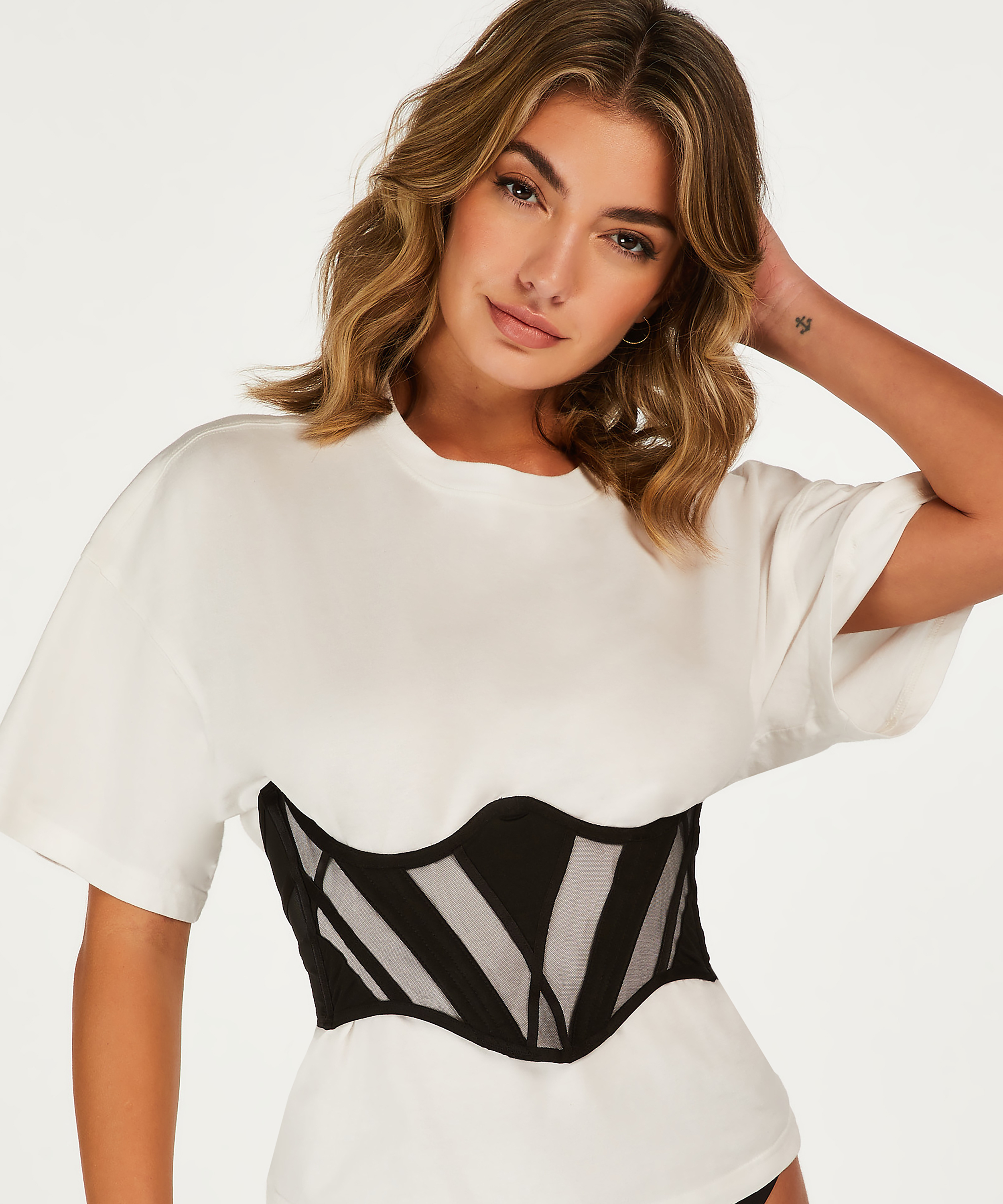 Bustier Slay, Noir, main