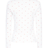 Haut de pyjama à manches longues Pointelle, Blanc