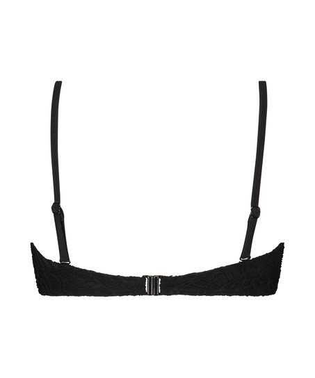 Haut de bikini bandeau pr&eacute;form&eacute; Crochet, Noir