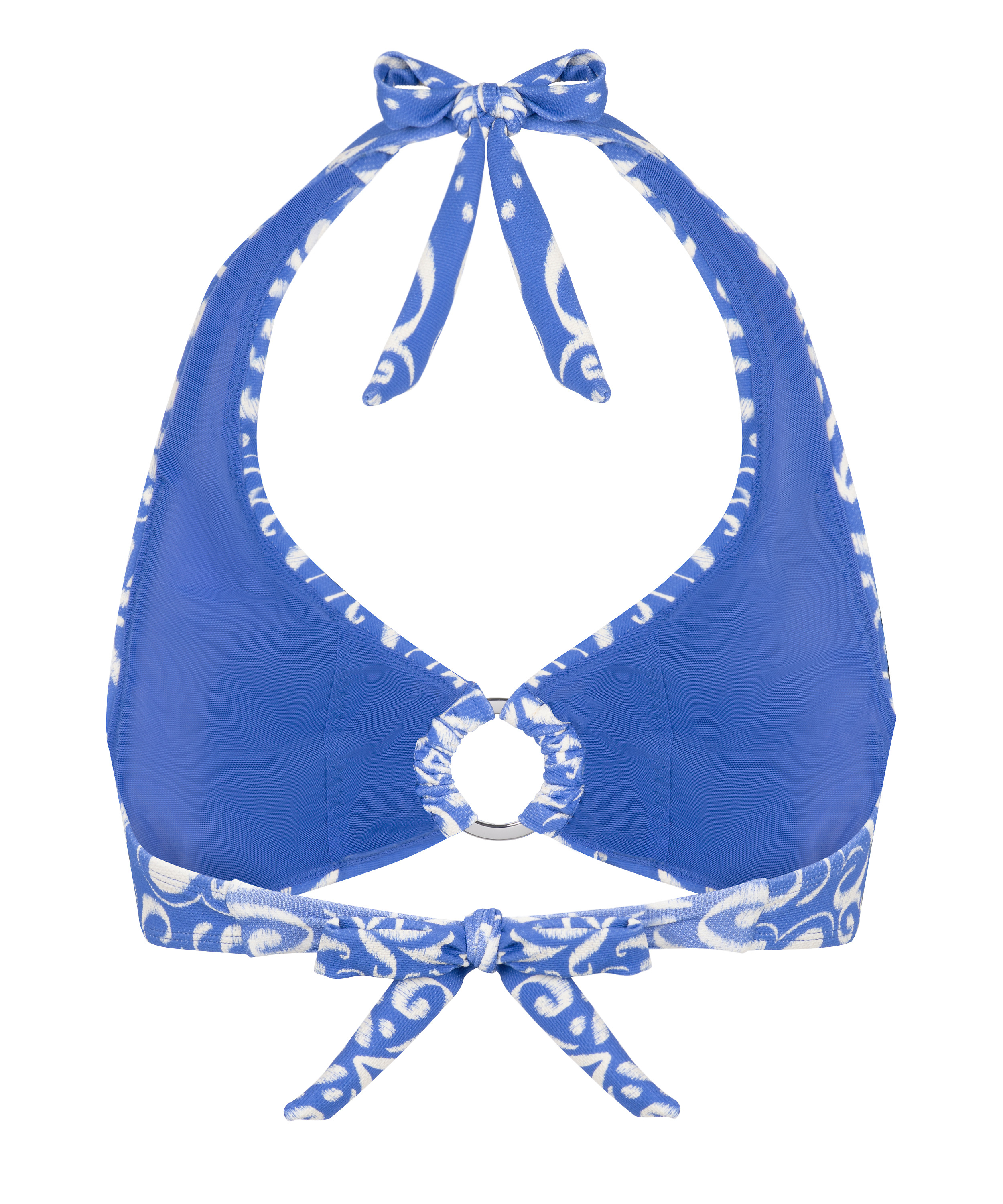 Haut court Cancun à col licou., Bleu, main