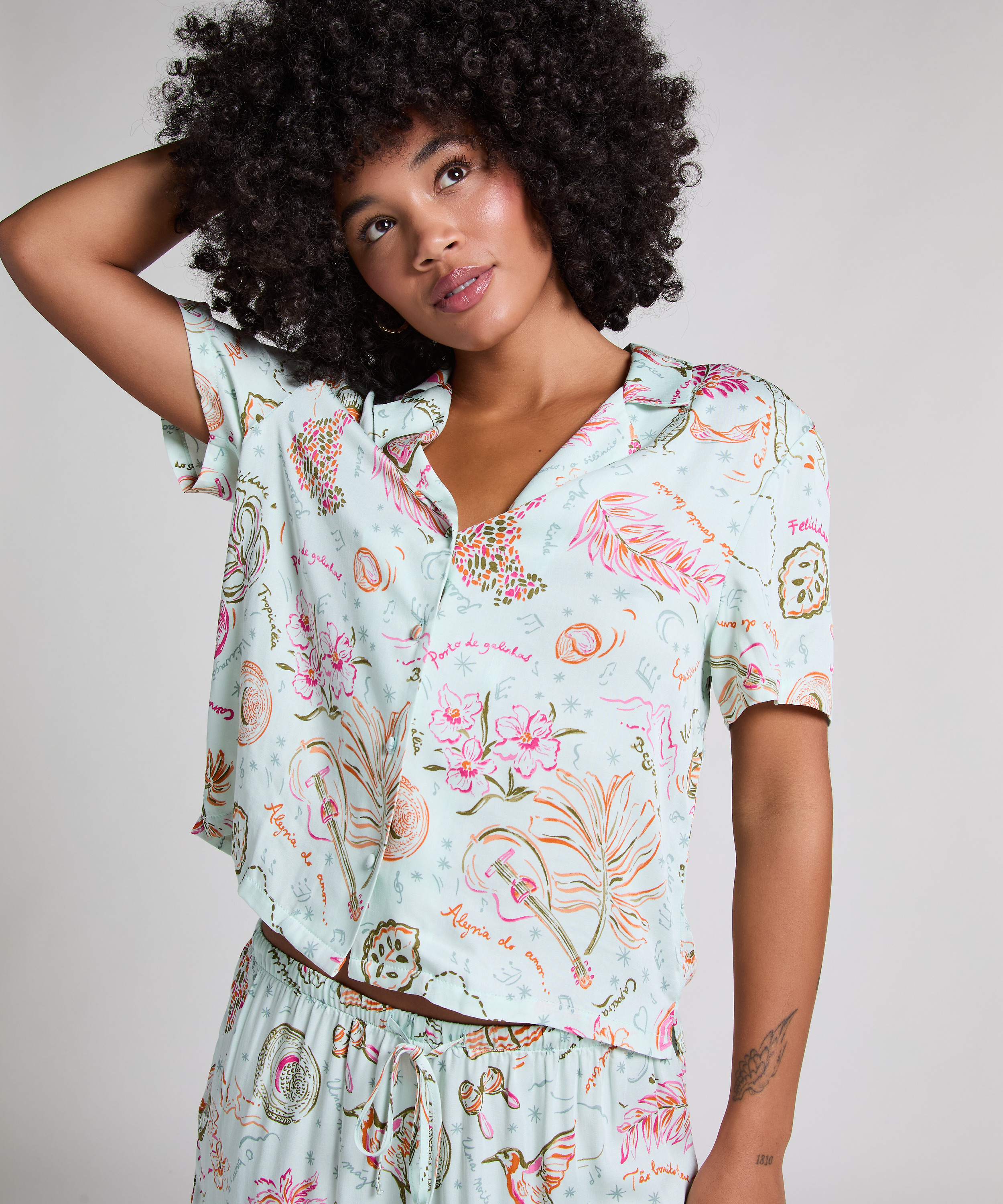 Veste en satin, Vert, main