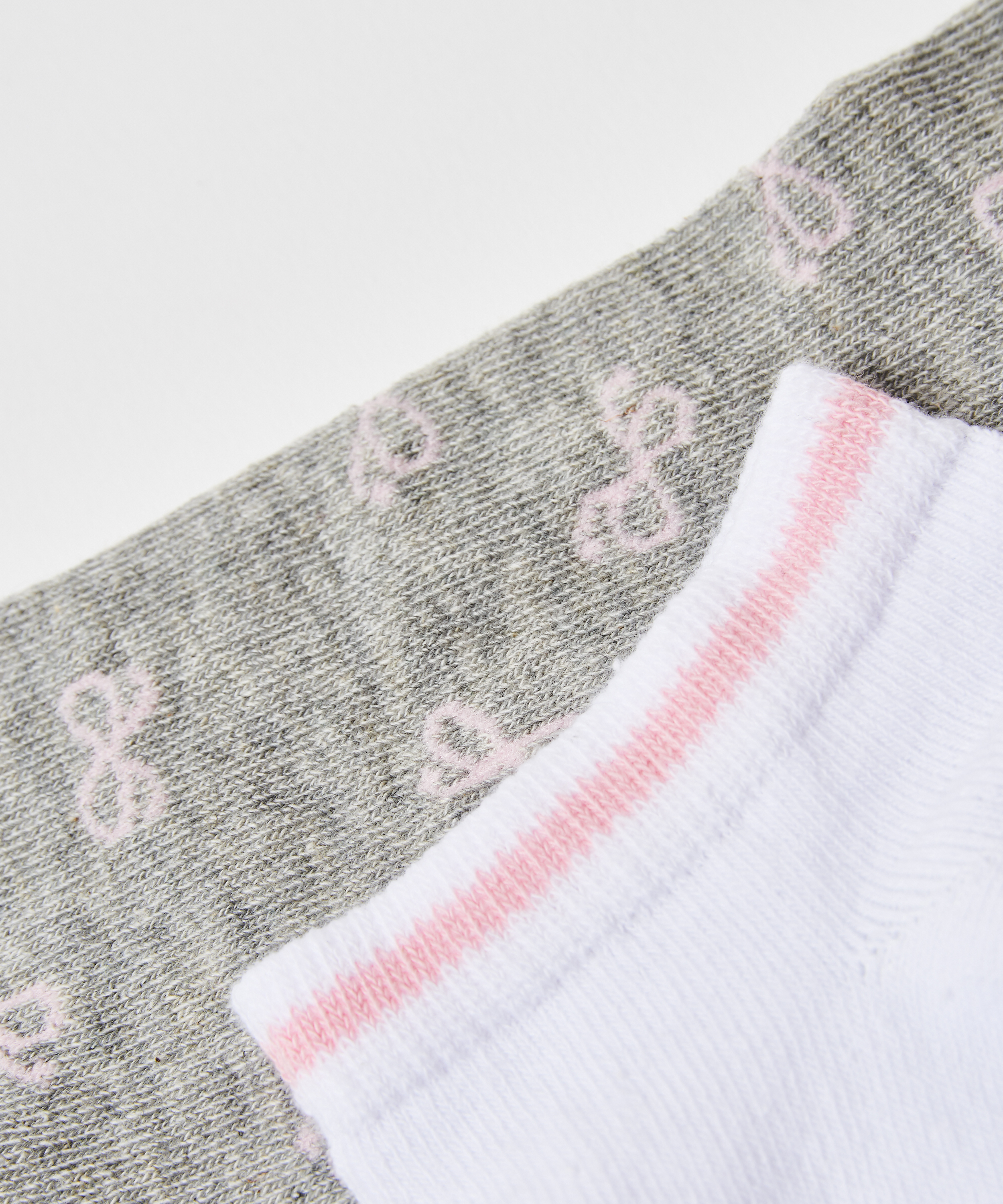 Lot de 2 paires de chaussettes en coton Trainerliners, Gris, main