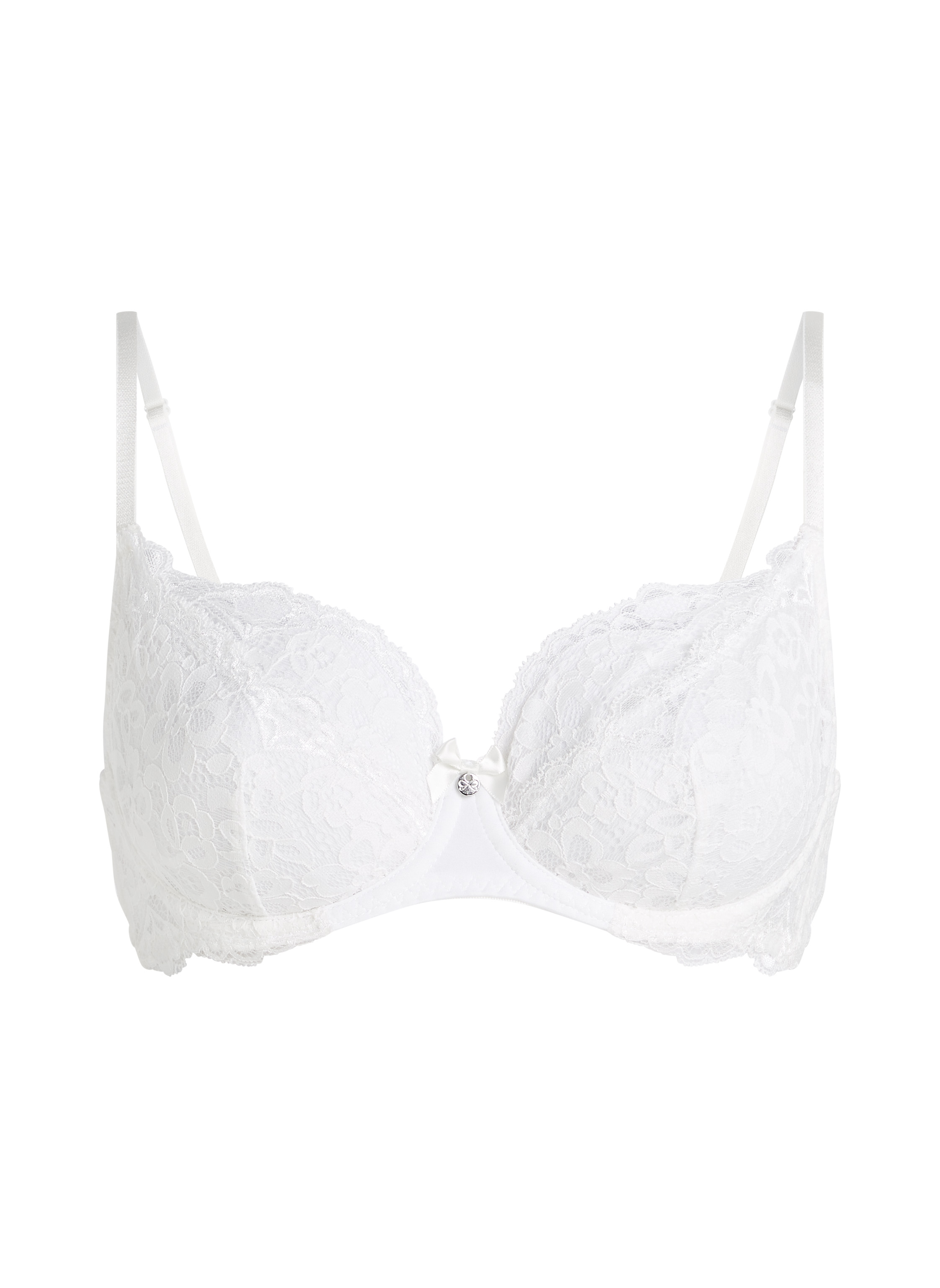 Soutien-gorge à armatures non-préformé Marine, Blanc, main