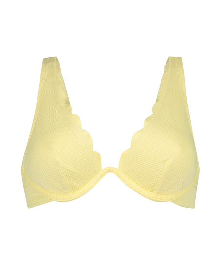 Haut de bikini à armatures non rembourré Scallop, Jaune