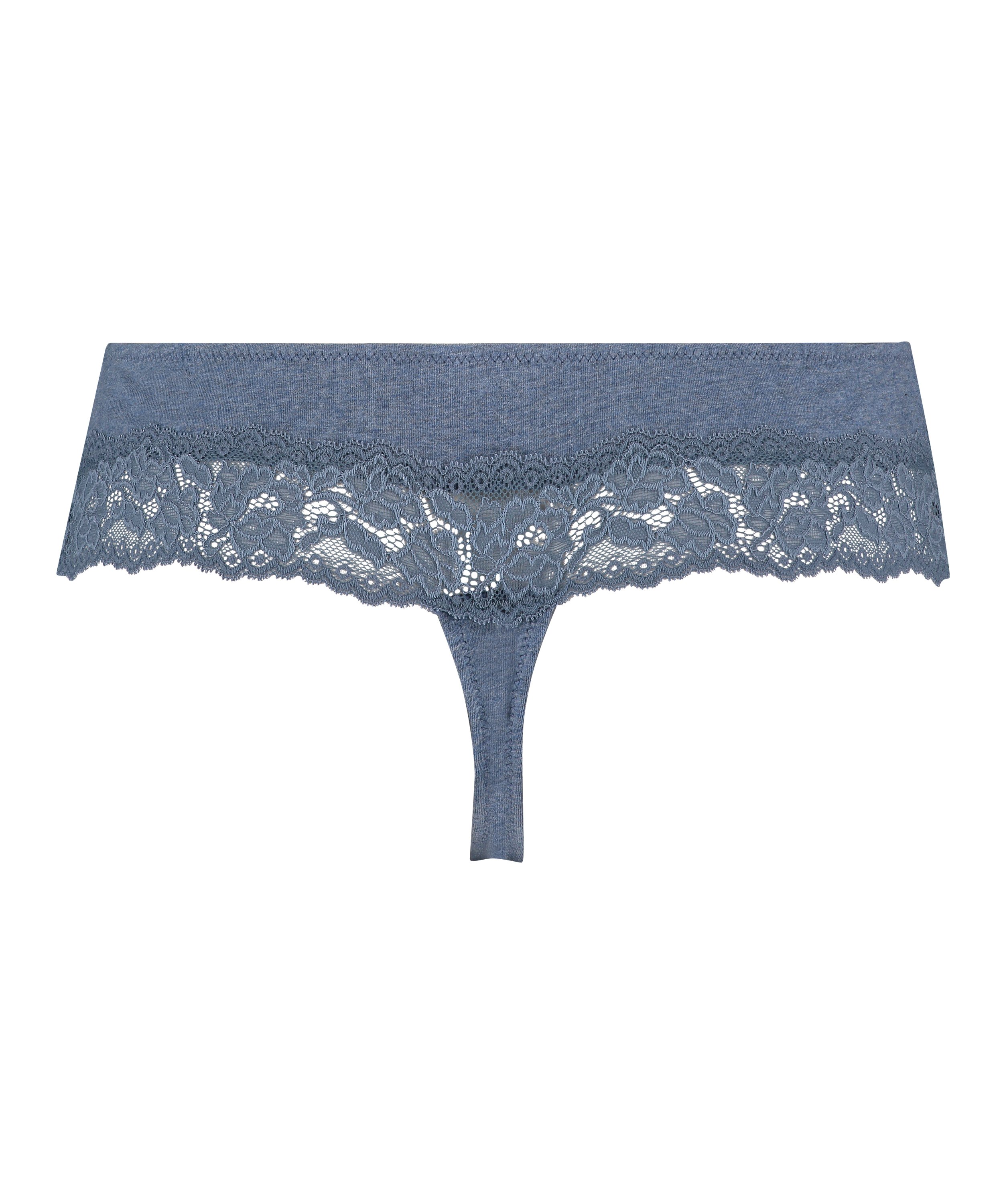 Boxer string Coton, Bleu, main
