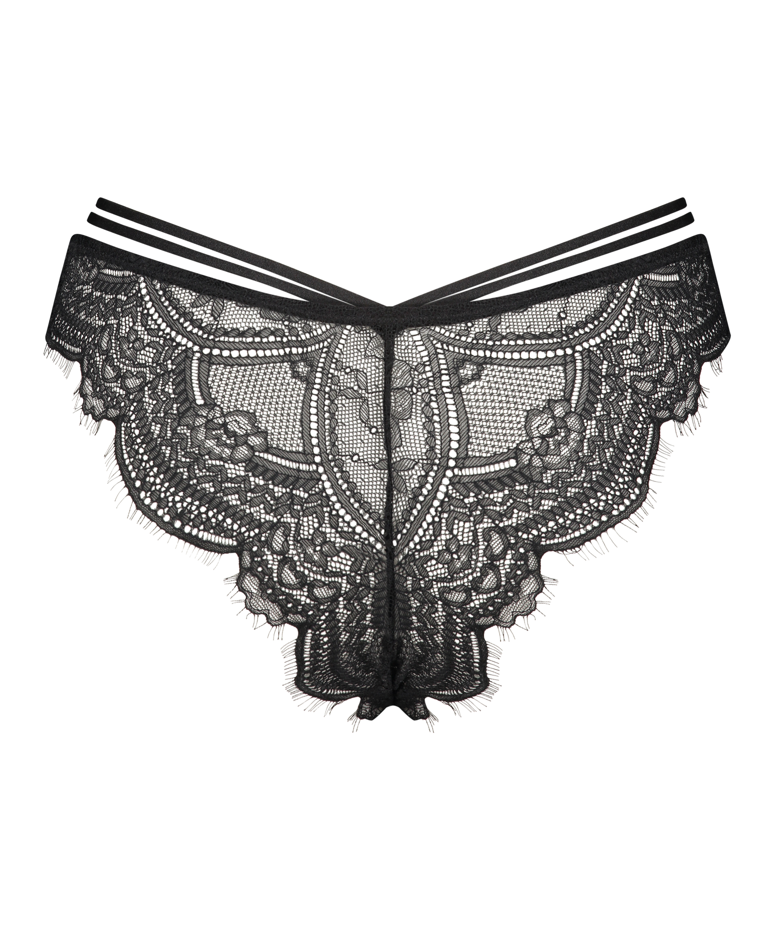 Slip brésilien échancré Sian, Noir, main