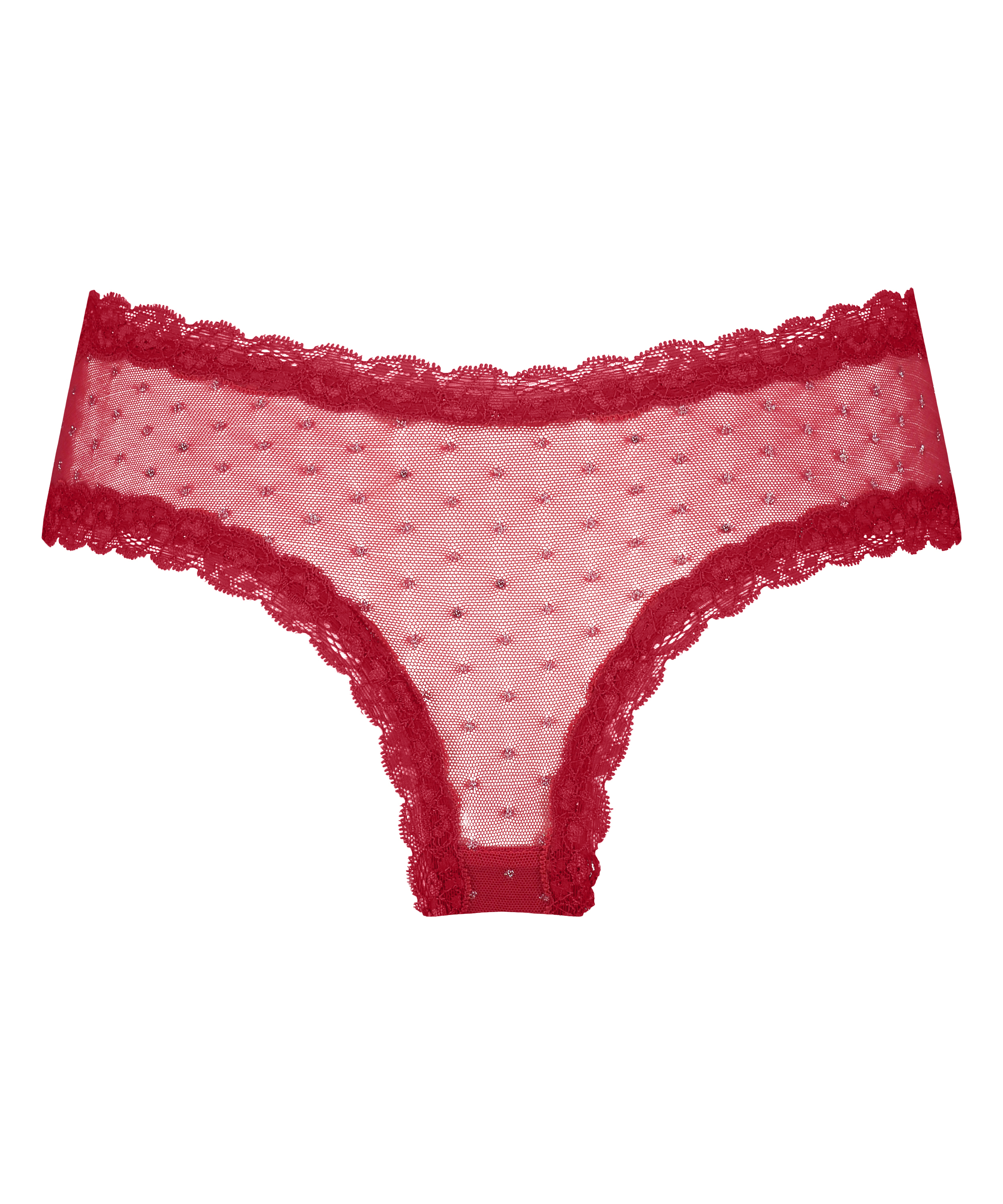 Slip brésilien V-shape mesh, Rouge, main
