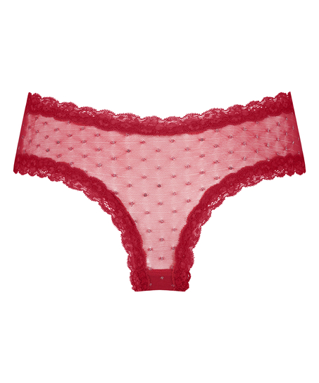 Slip brésilien V-shape mesh, Rouge
