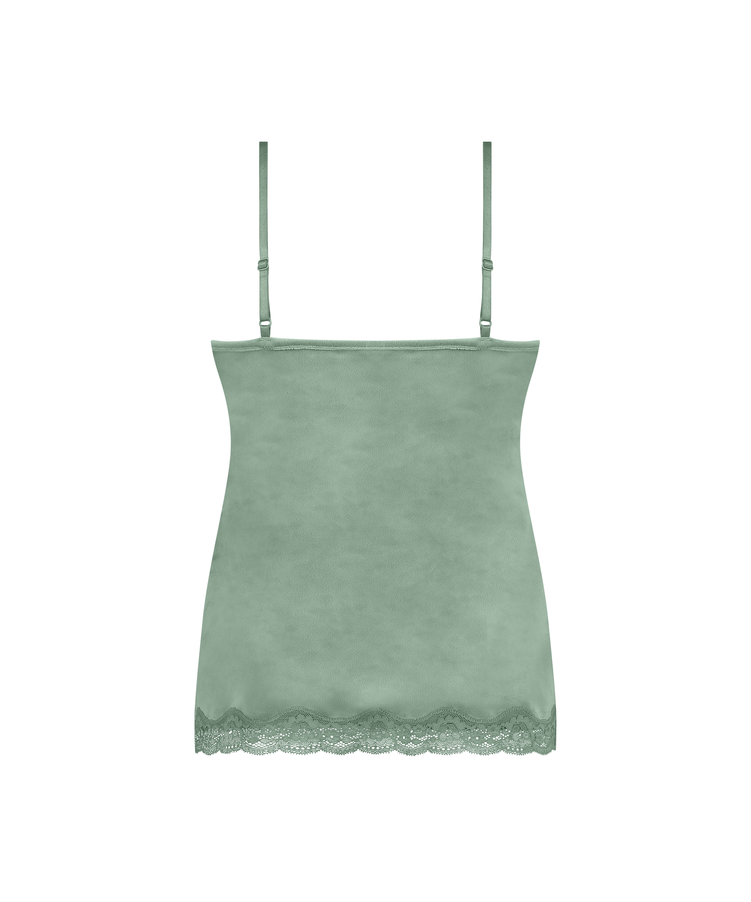 Camisole velours Dentelle, Vert, main
