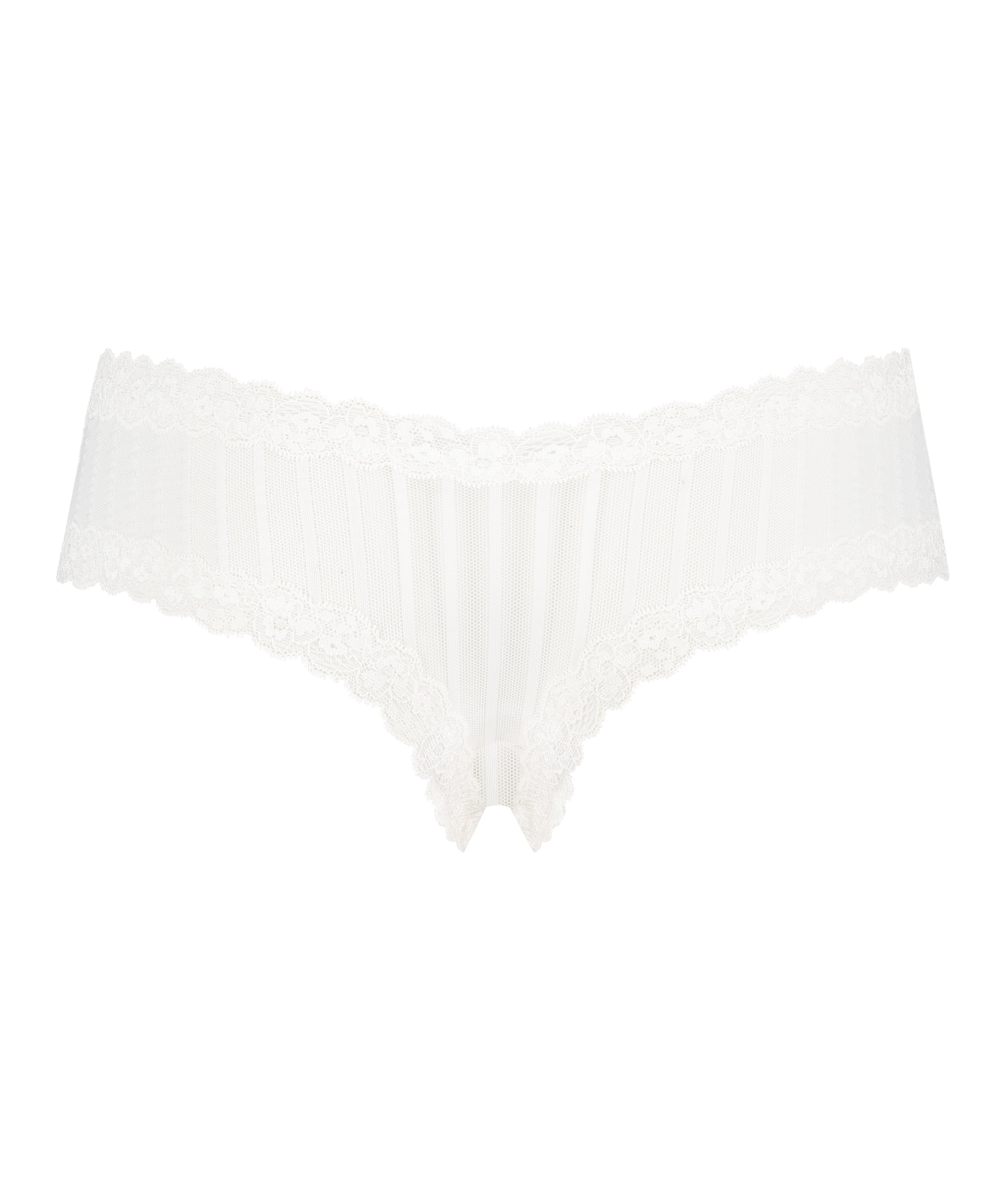 Slip brésilien V-shape mesh, Blanc, main