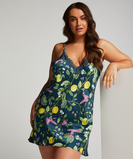 Nuisette en satin, Bleu