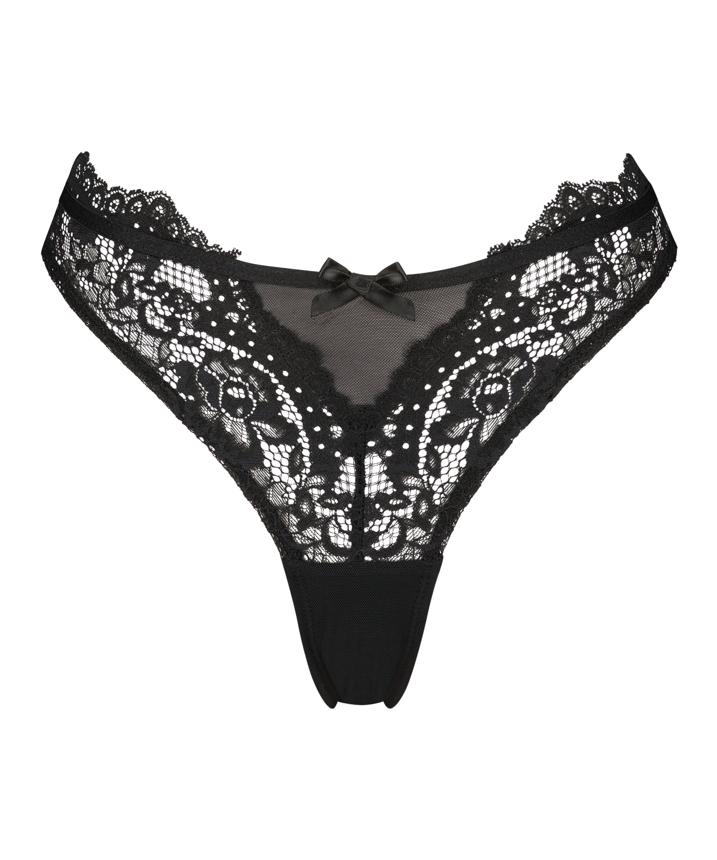 Slip brésilien à taille haute Jessie, Noir, main