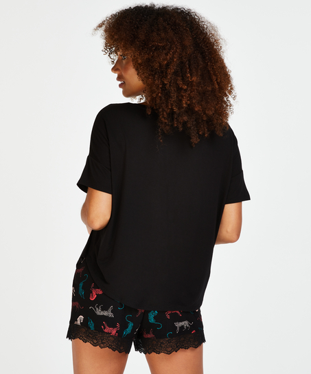 Ensemble de pyjama court, Noir