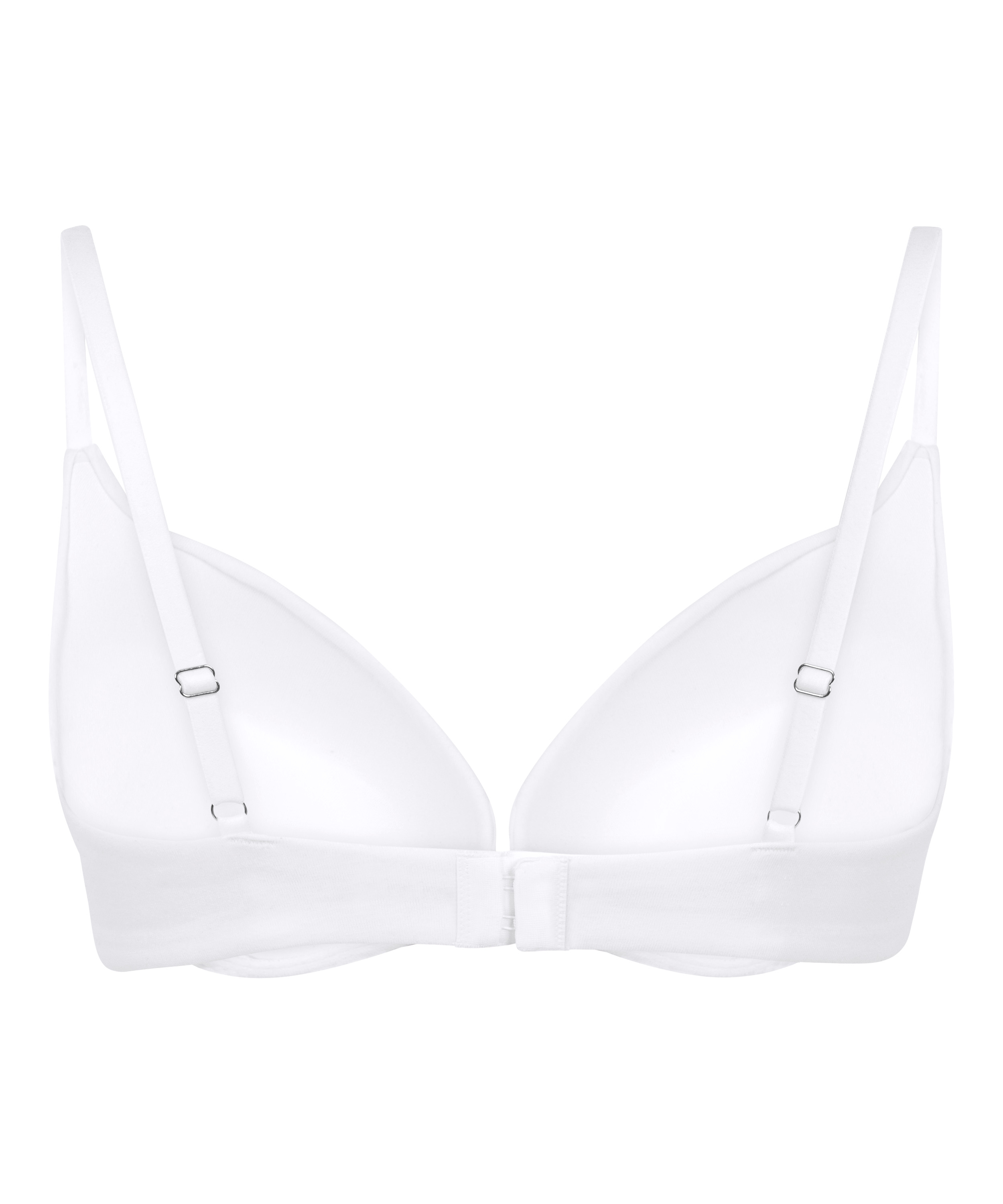 Soutien-gorge à armatures rembourré push-up en coton, Blanc, main