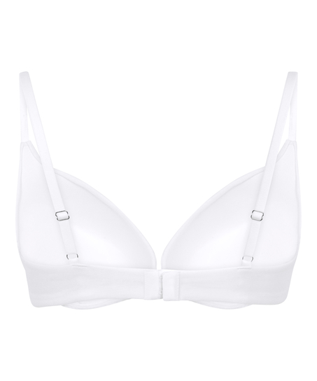 Soutien-gorge à armatures rembourré push-up en coton, Blanc