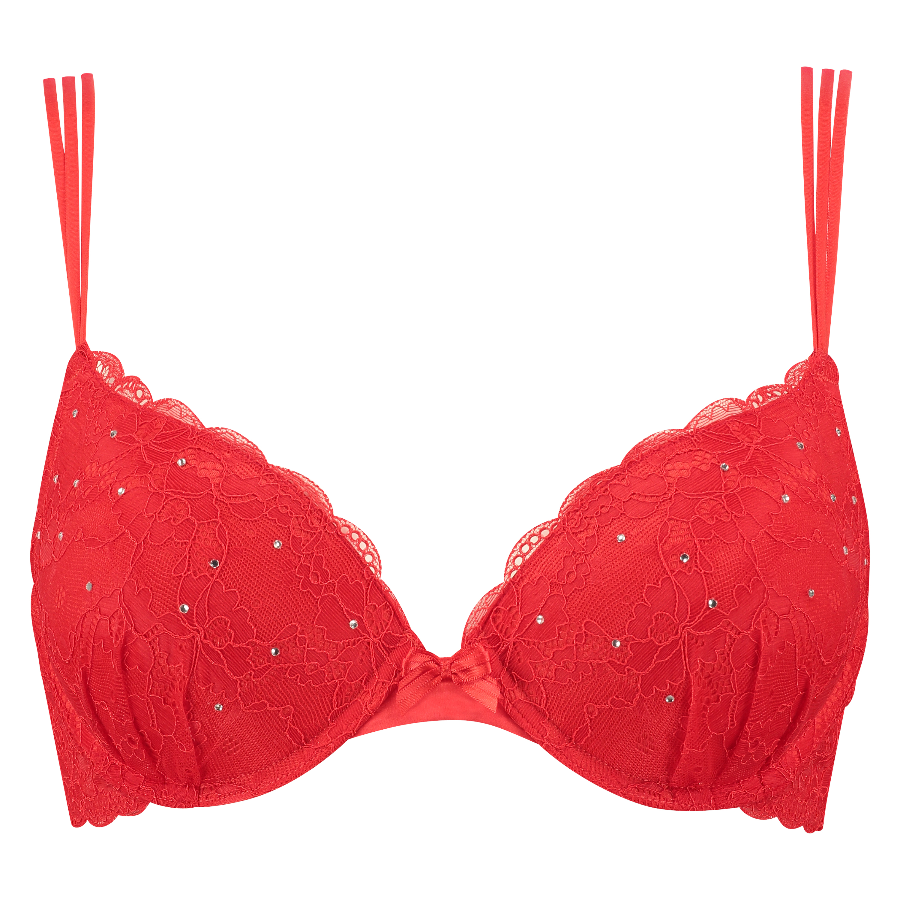 Padded underwired push-up bra Candy, Rouge, main