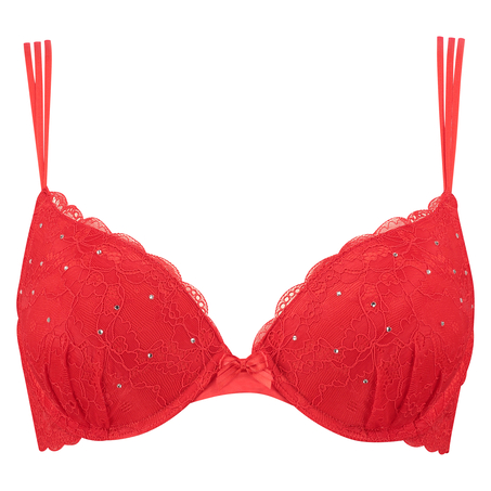 Padded underwired push-up bra Candy, Rouge