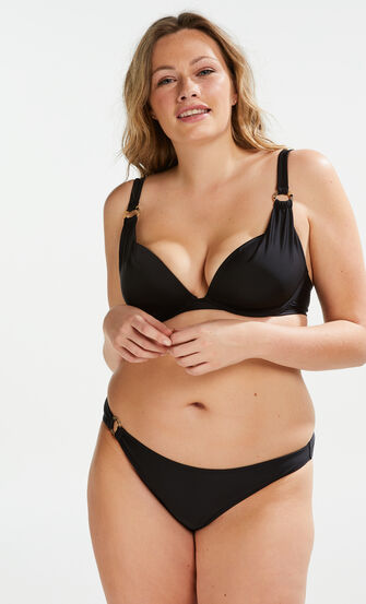 Haut de bikini &agrave; armatures pr&eacute;form&eacute; Capsule Taille E +, Noir