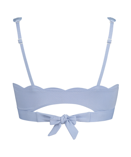Haut croptop Scallop, Bleu