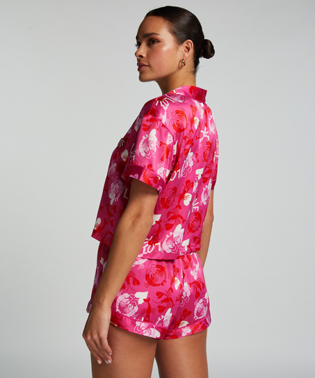 Short de pyjama Satin, Rose