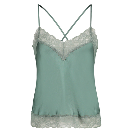 Haut de camisole Satin Dentelle, Vert