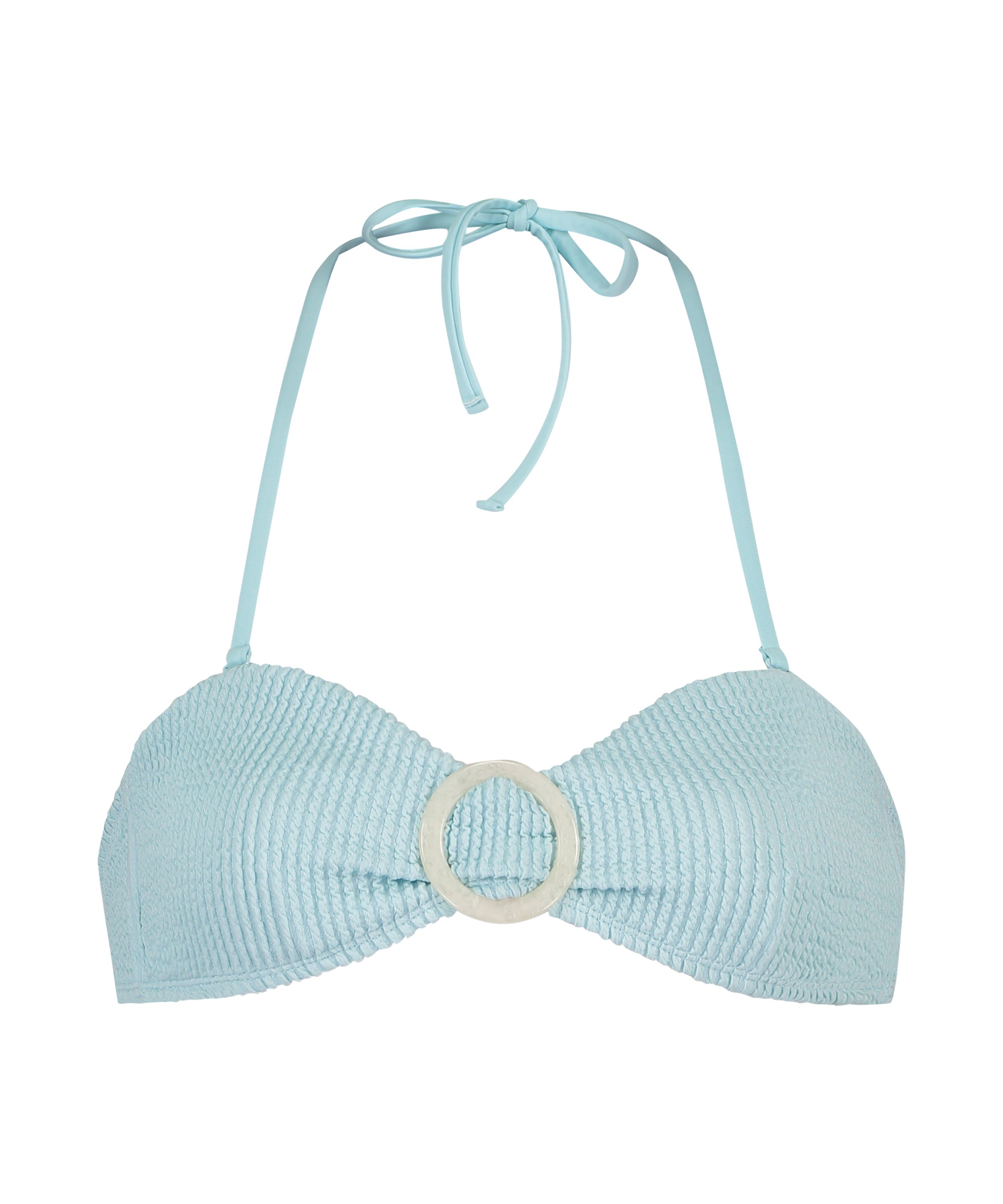 Haut de bikini bandeau Crinkle, Bleu, main