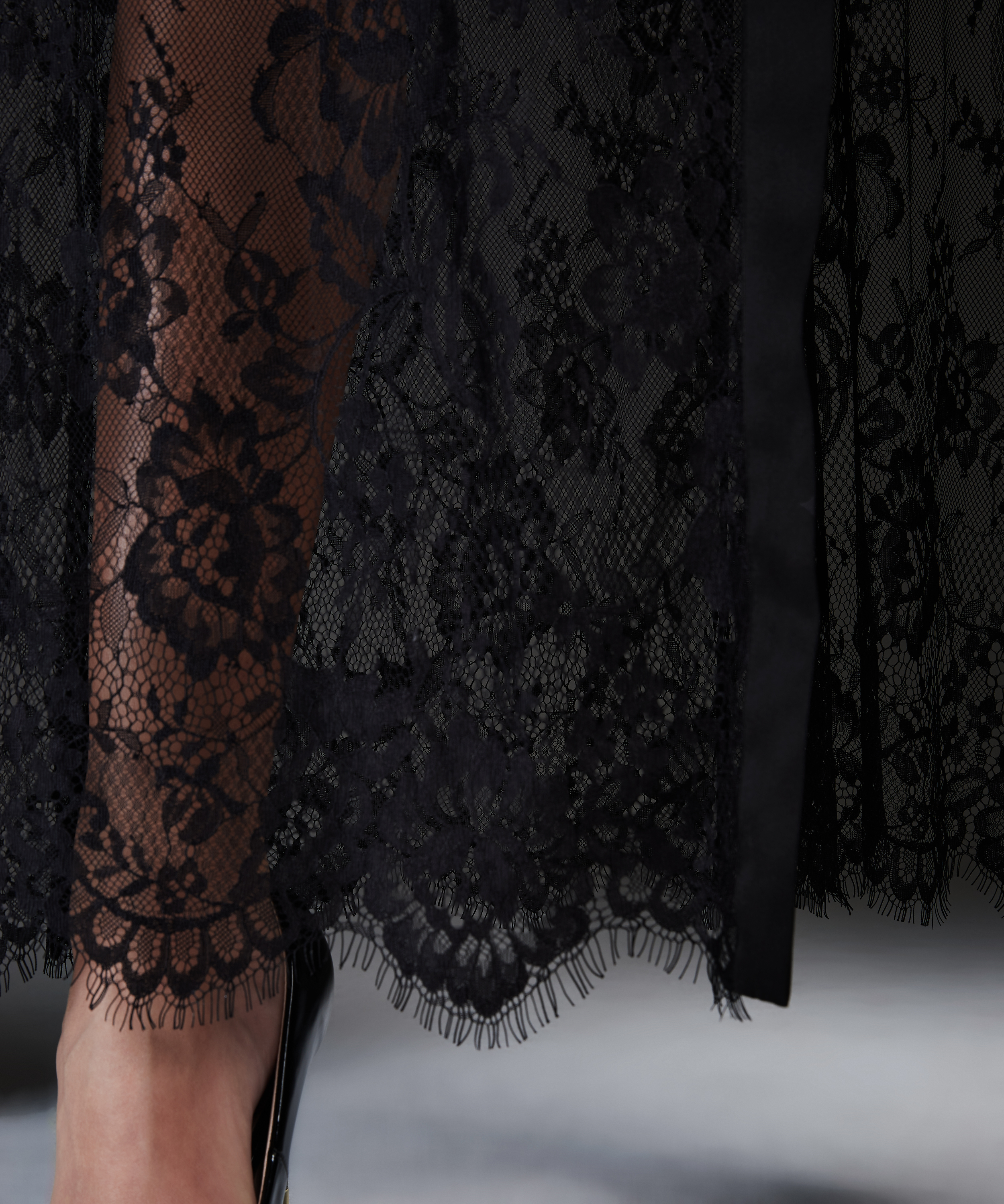 Long Kimono Allover Lace, Noir, main