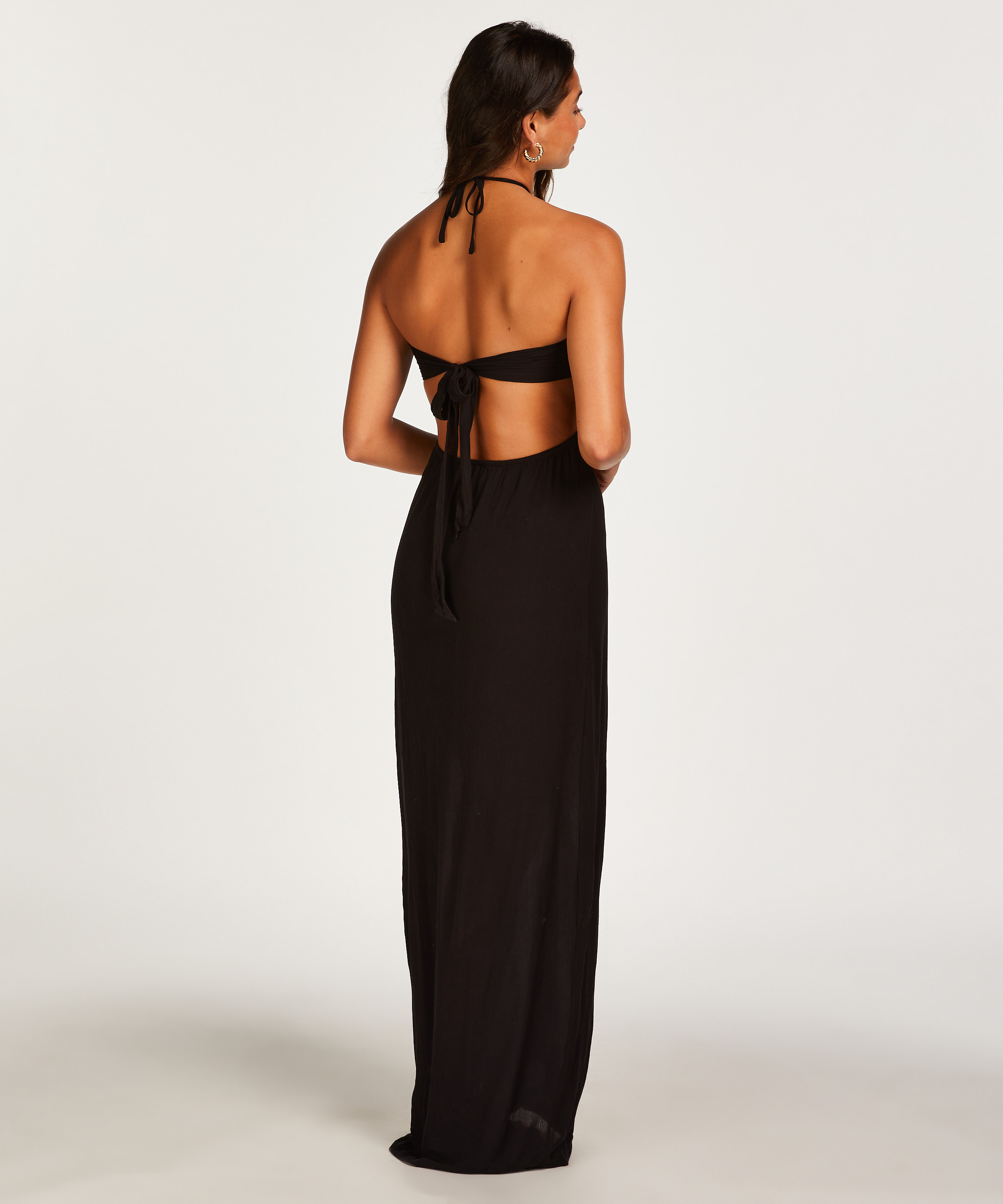 Caftan ouvert, Noir, main