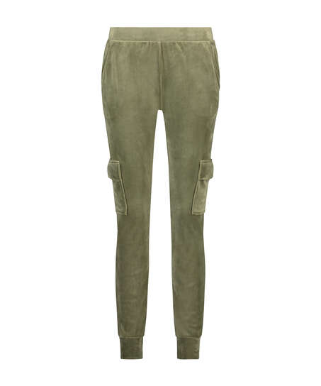 Pantalon de jogging Velours Cargo, Vert