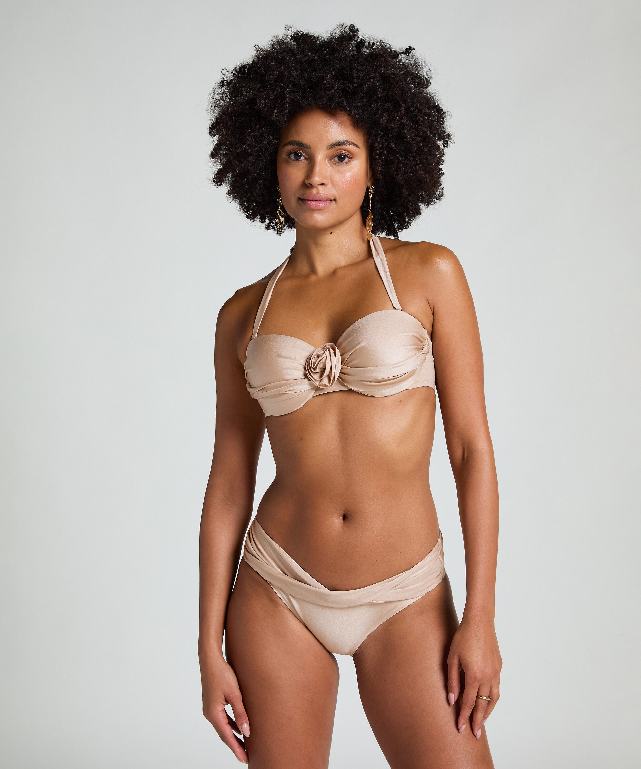 Haut de bikini bandeau Lima, Beige