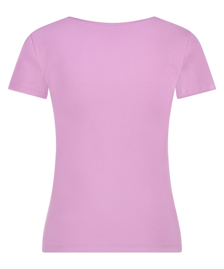 Haut de pyjama manches courtes Henley, Violet