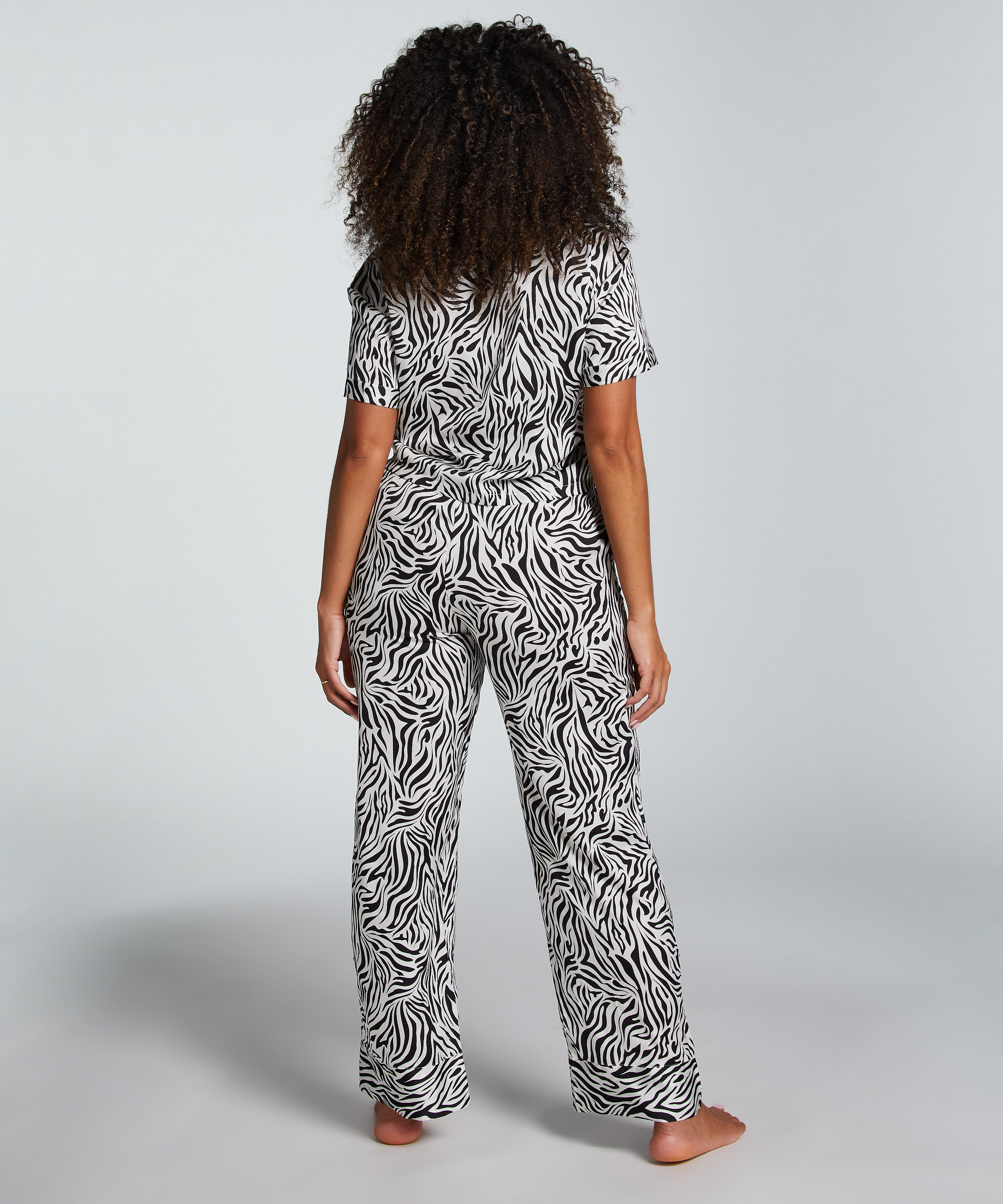 Pantalon Satin, Blanc, main