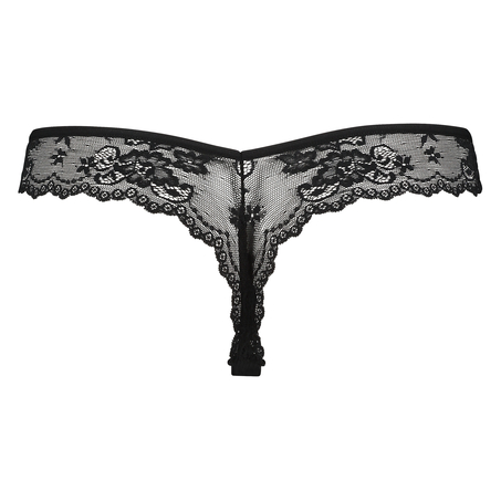 String Invisible Lace back, Noir