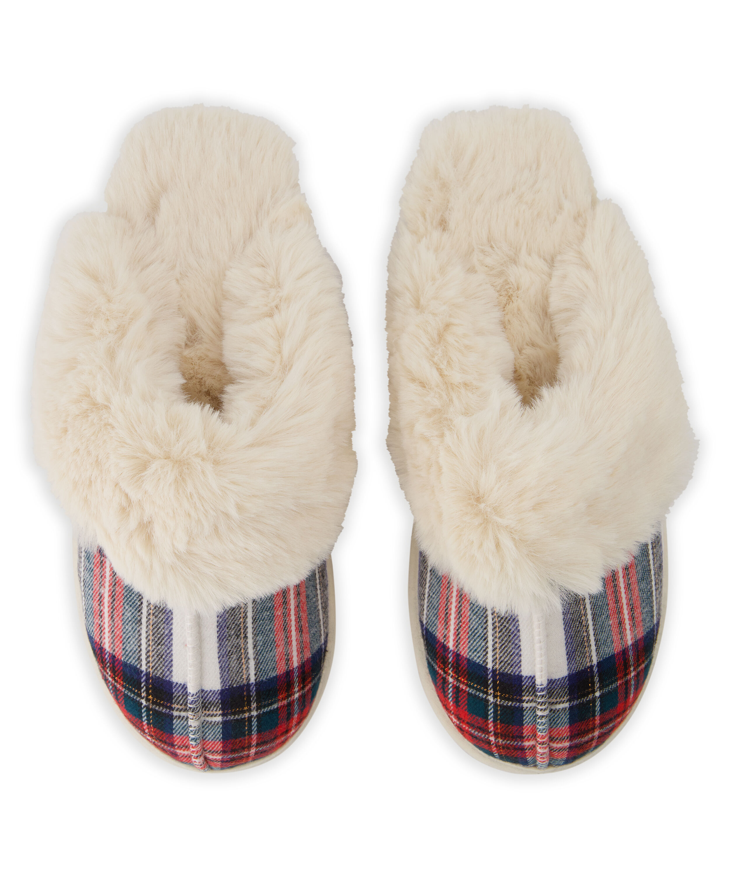 Pantoufles mules Teddy, Blanc