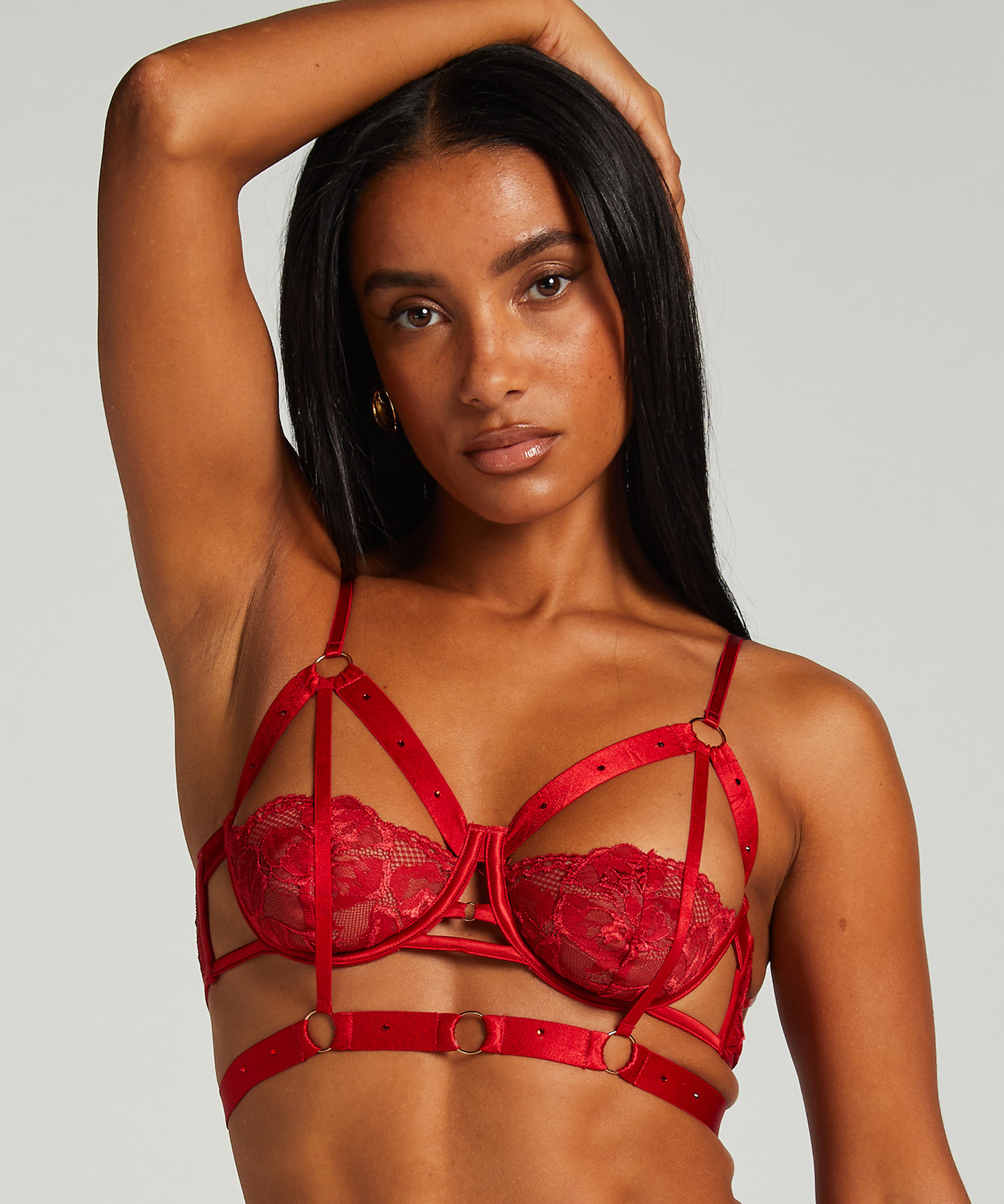 Soutien-gorge non-rembourré à armatures Jacky, Rouge, main