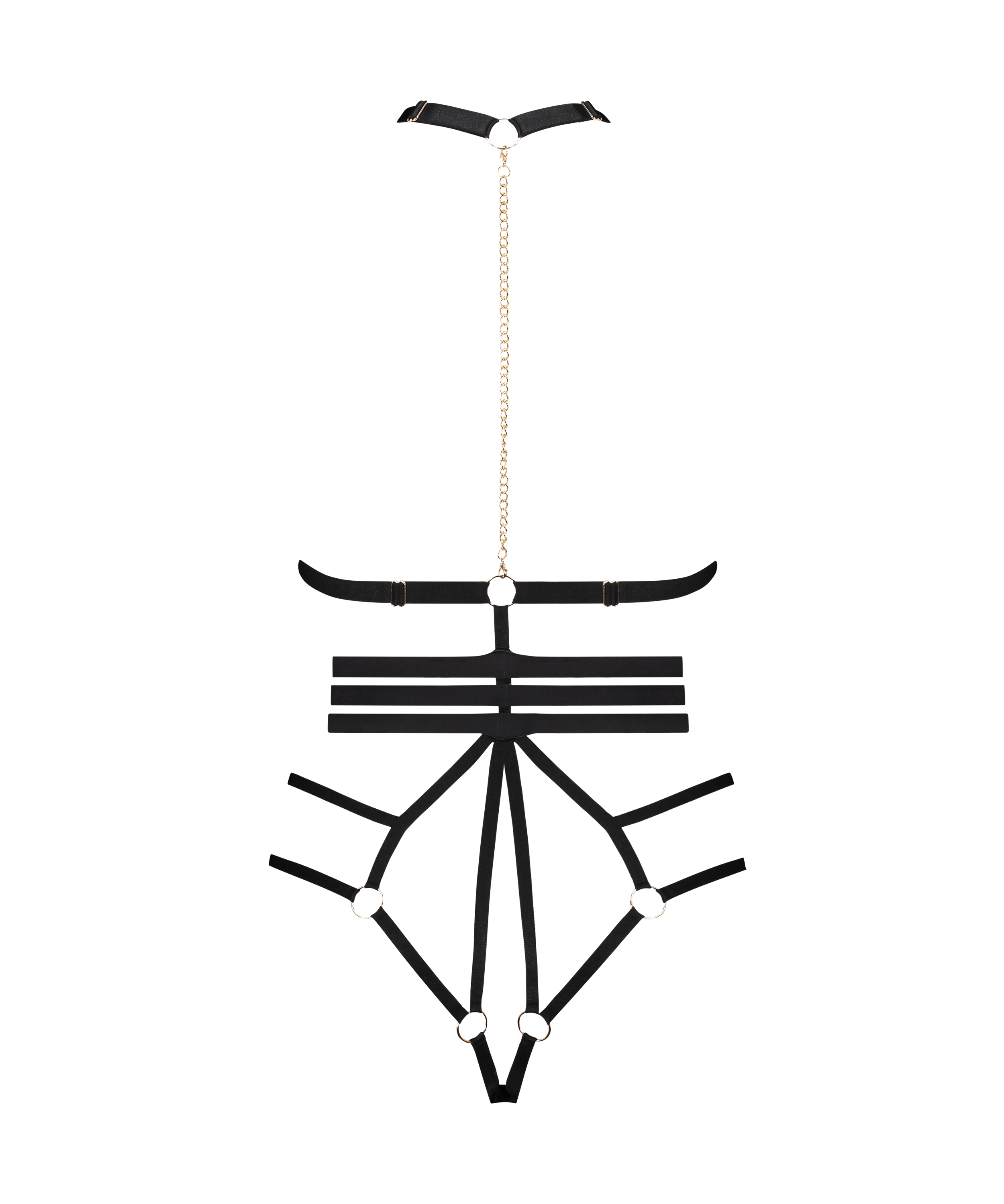 Body à entrejambe ouverte Dominatrix, Noir, main