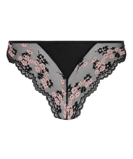 Culotte br&eacute;silienne jambe haute Caro, Noir