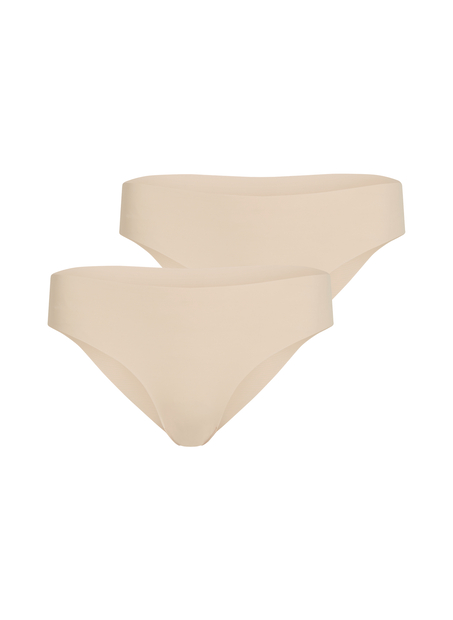 Lot de 3 slips brésiliens invisibles, Beige